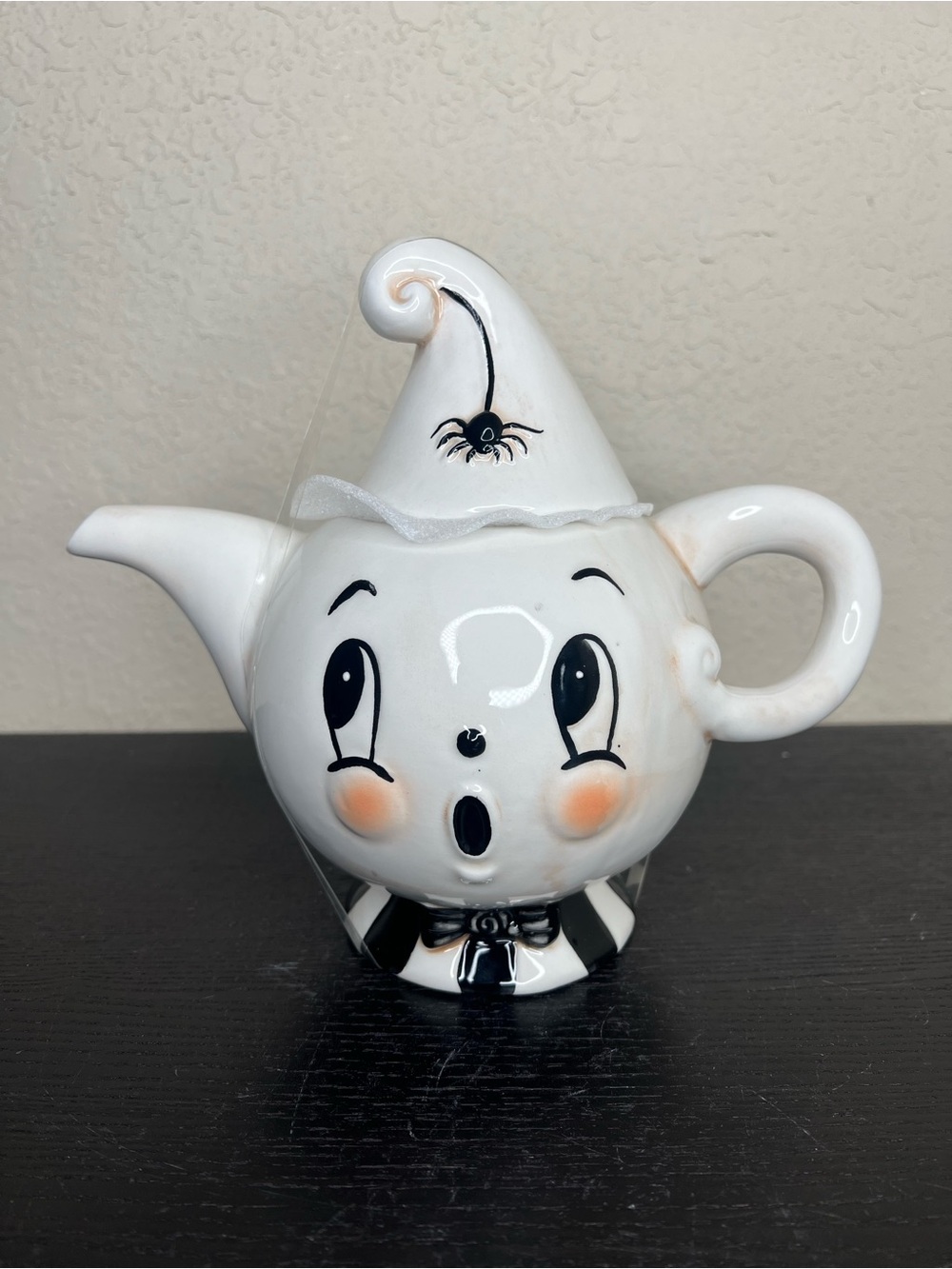 NEW Johanna Parker Halloween Ghost Teapot with Spider